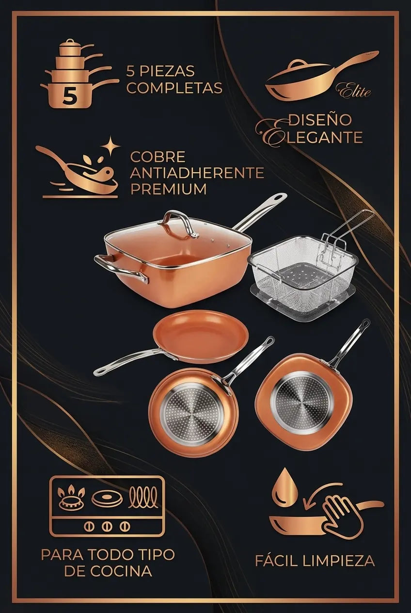 CopperChef Elite – Set de Cocina 5 Piezas - imagen 3