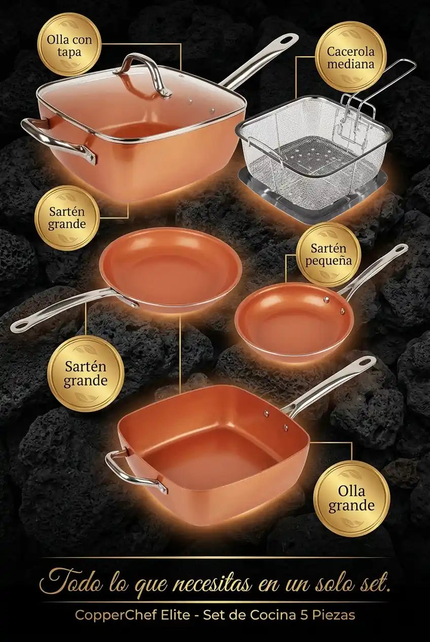 CopperChef Elite – Set de Cocina 5 Piezas - imagen 4