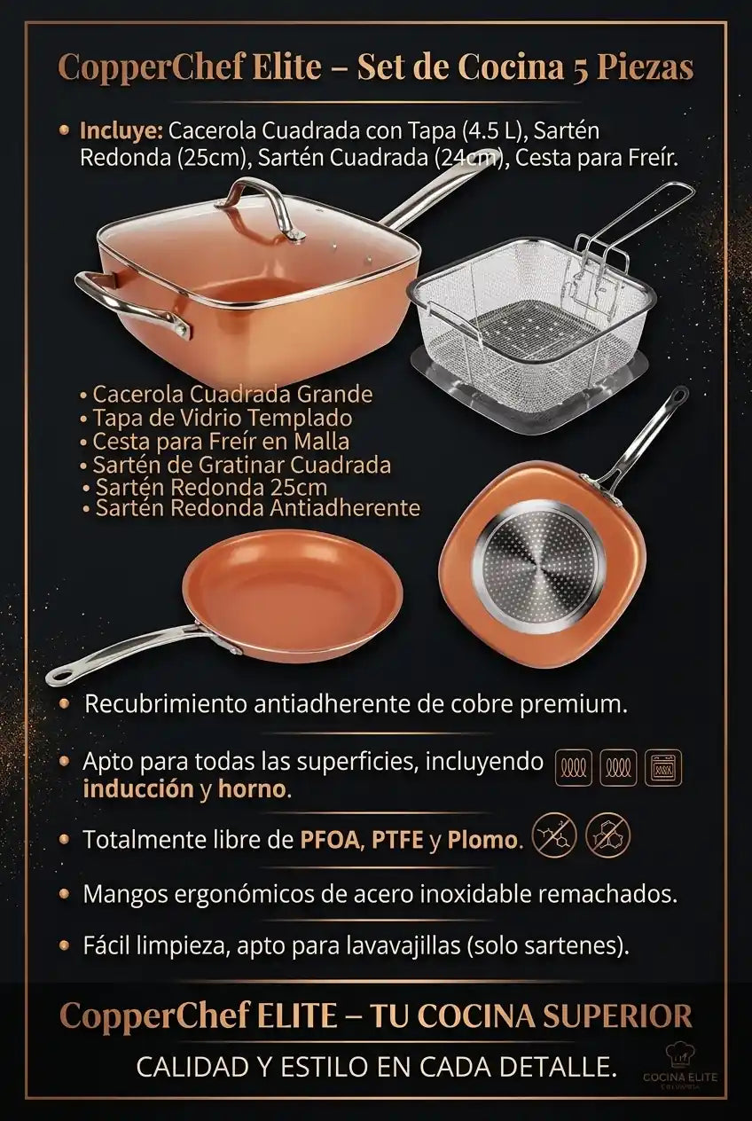 CopperChef Elite – Set de Cocina 5 Piezas - imagen 6