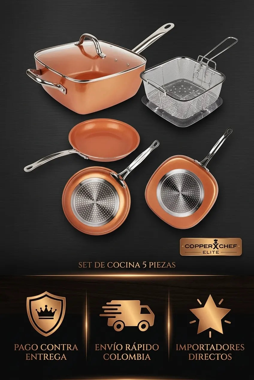 CopperChef Elite – Set de Cocina 5 Piezas - imagen 9