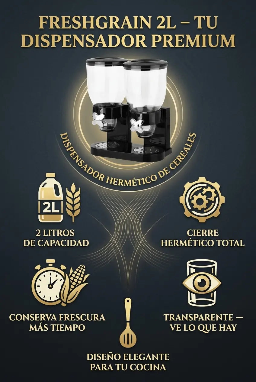 FreshGrain 2L – Dispensador Hermético de Cereales - imagen 3