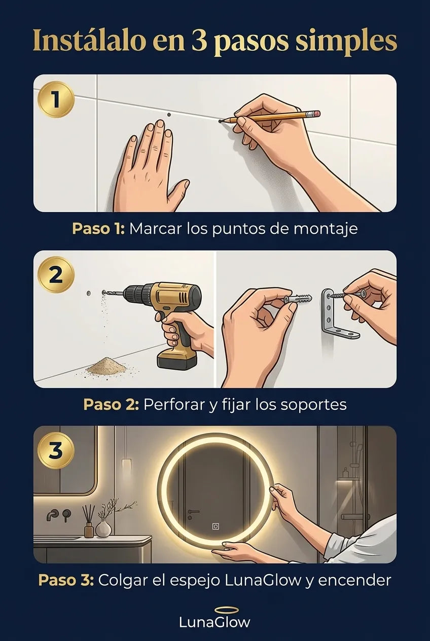 Cómo instalar el espejo LunaGlow
