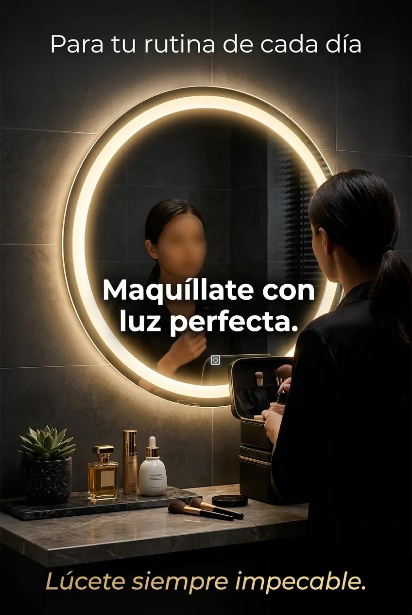 Espejo LunaGlow en uso diario