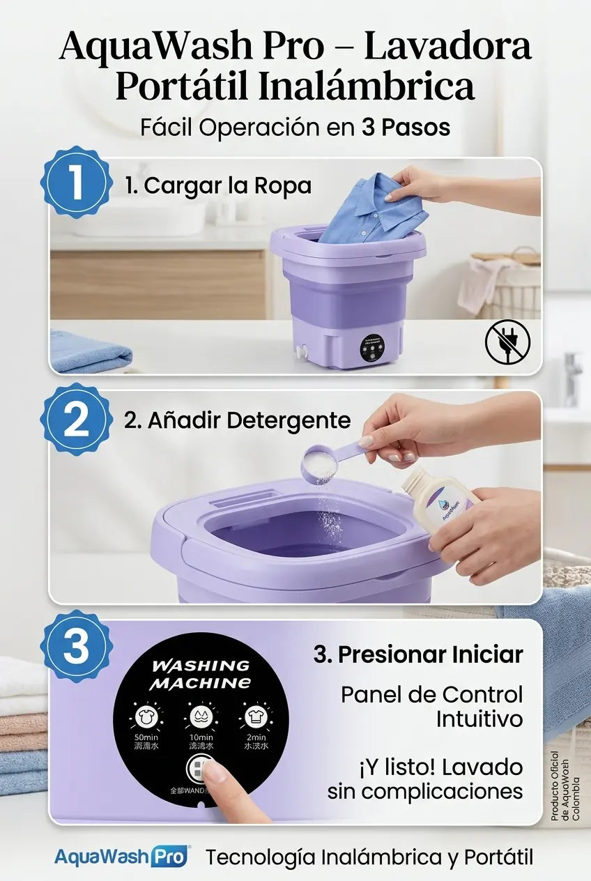 AquaWash Pro – Lavadora Portátil Inalámbrica - imagen 5