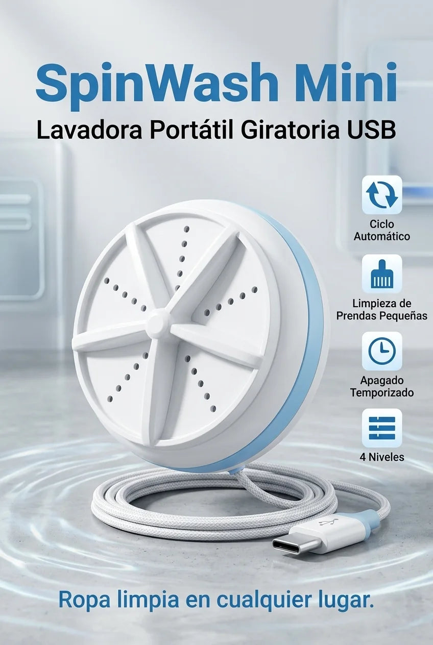 SpinWash Mini – Lavadora Portátil Giratoria USB - imagen 1