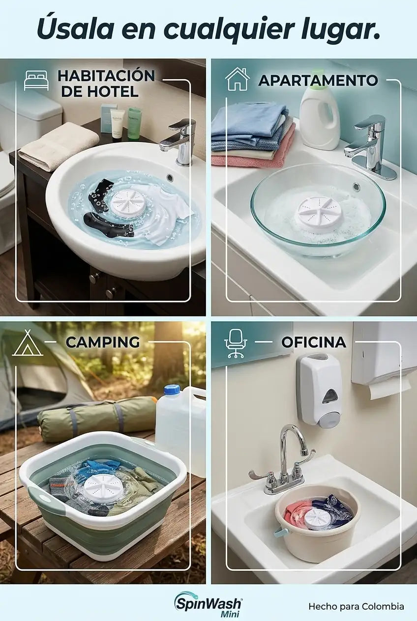 SpinWash Mini – Lavadora Portátil Giratoria USB - imagen 4