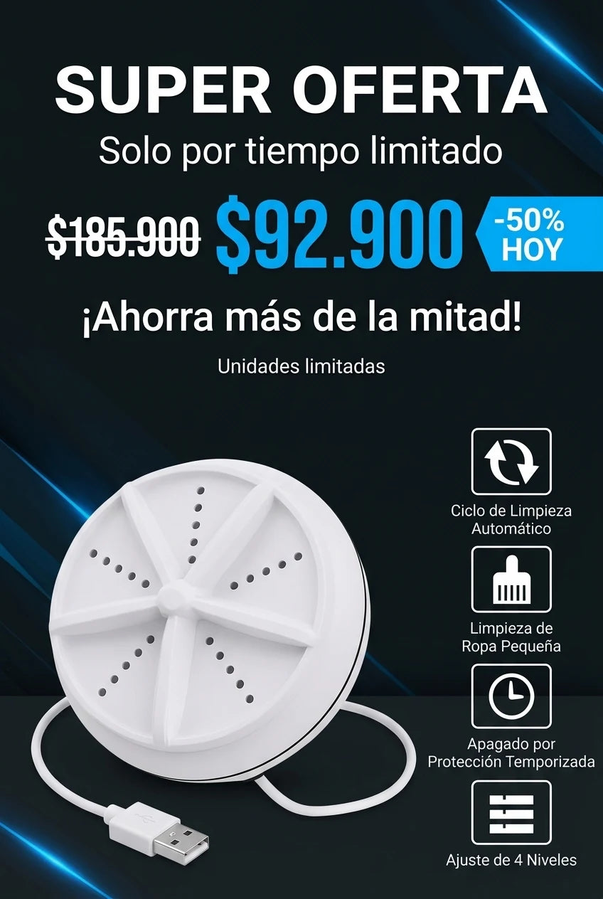 SpinWash Mini – Lavadora Portátil Giratoria USB - imagen 8