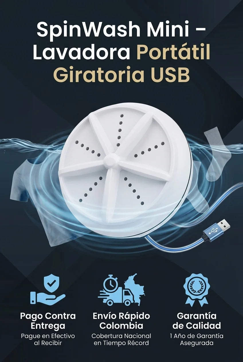 SpinWash Mini – Lavadora Portátil Giratoria USB - imagen 9