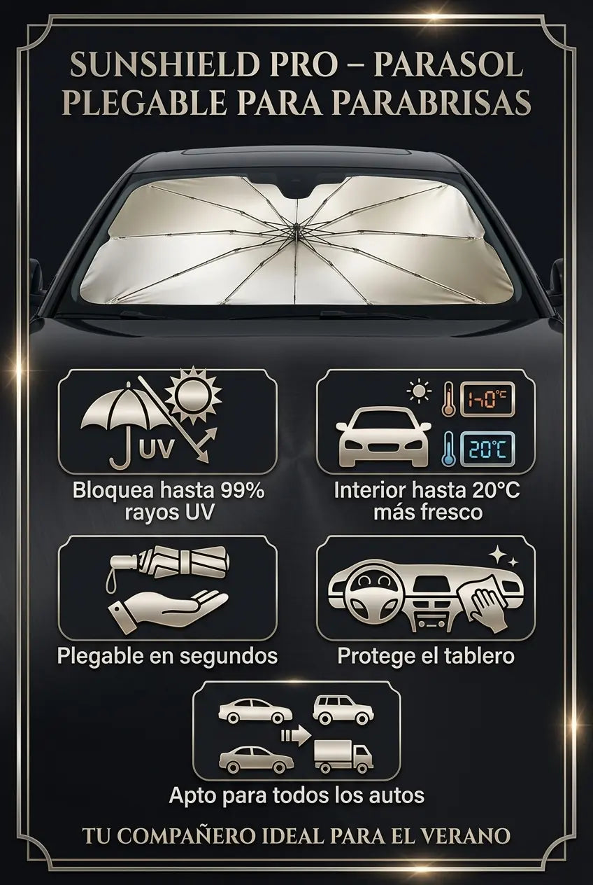 SunShield Pro – Parasol Plegable para Parabrisas - imagen 3