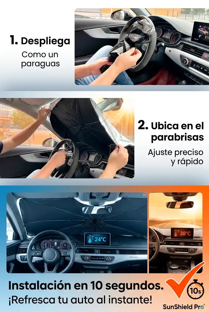 SunShield Pro – Parasol Plegable para Parabrisas - imagen 4