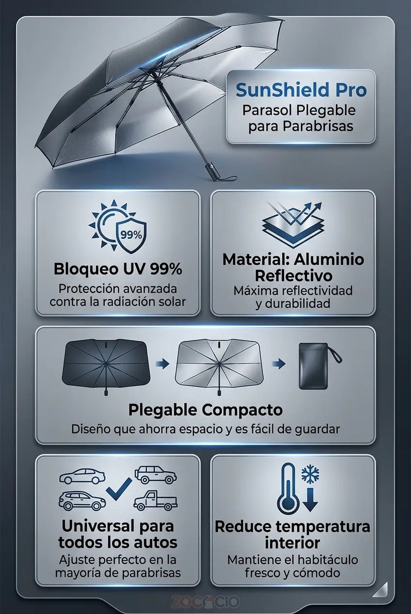 SunShield Pro – Parasol Plegable para Parabrisas - imagen 6
