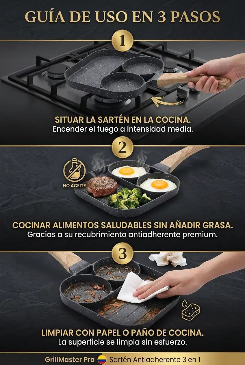 GrillMaster Pro – Sartén Antiadherente 3 en 1 - imagen 5